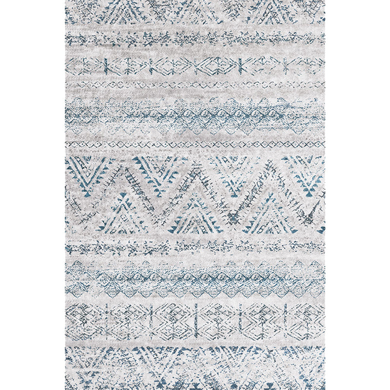 Lisslune | Retro striped pattern rug gray polyester washable pet-friendly non-slip rug for living room