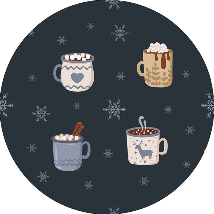 Lisslune | Kids Coffee Pattern Rug Black Polyester Rug Washable Pet Friendly Non-Slip Area Rug for the Children's Room