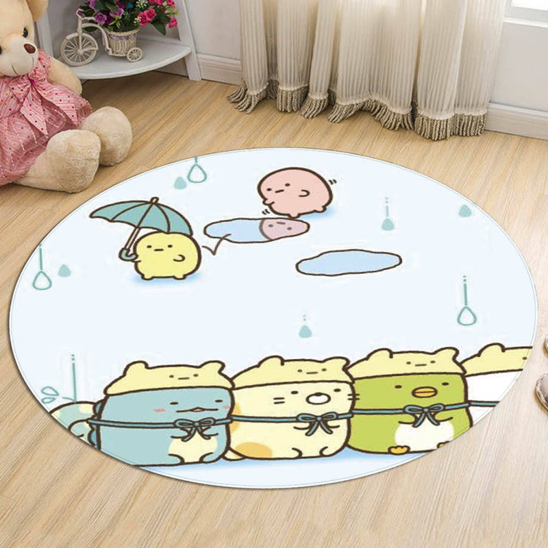 Lisslune | Stylish Cartoon Animal Pattern Carpet Multicolor Children's Carpet Polyester Washable Pet-Friendly Non-Slip Rug for Children's Room