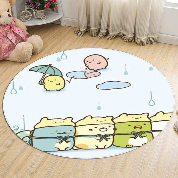 Lisslune | Stylish Cartoon Animal Pattern Carpet Multicolor Children's Carpet Polyester Washable Pet-Friendly Non-Slip Rug for Children's Room