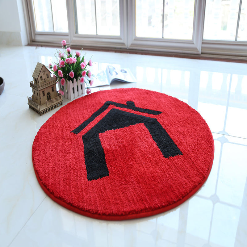 Lisslune | Blue and Red Children's Carpet Polyester Home and Battery Pattern Carpet Pet Friendly Washable Non-Slip Back Carpet for Decoration