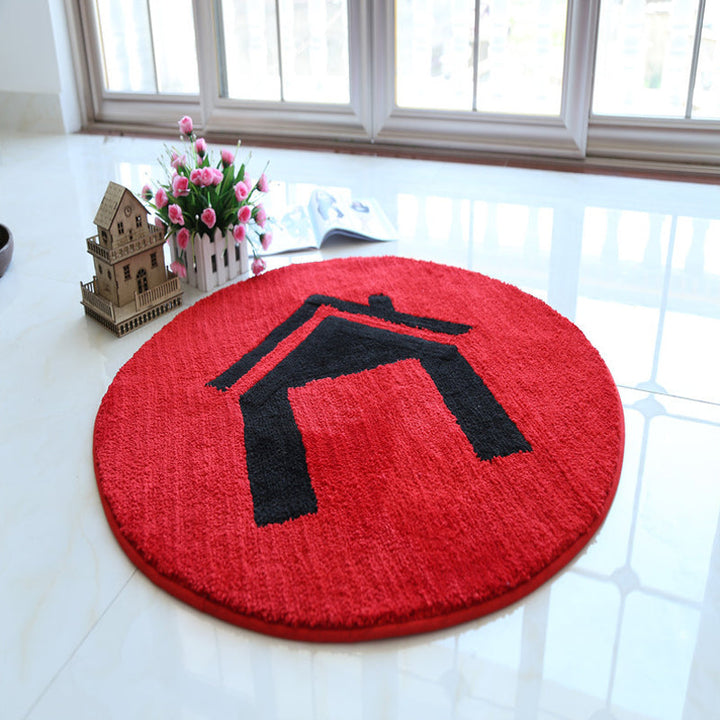 Lisslune | Blue and Red Children's Carpet Polyester Home and Battery Pattern Carpet Pet Friendly Washable Non-Slip Back Carpet for Decoration