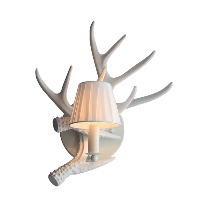 Skørter | Rustic Style Antler Wall Lamp Resin Single Light Wall Lights Light in White Finish for Indoor Villa