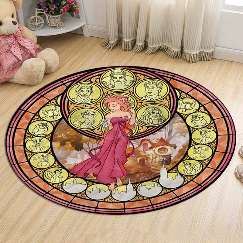 Lisslune | Unique Cartoon Character Pattern Rug Multicolor Kids Rug Polyester Animal Friendly Washable Area Rug for Kids Room