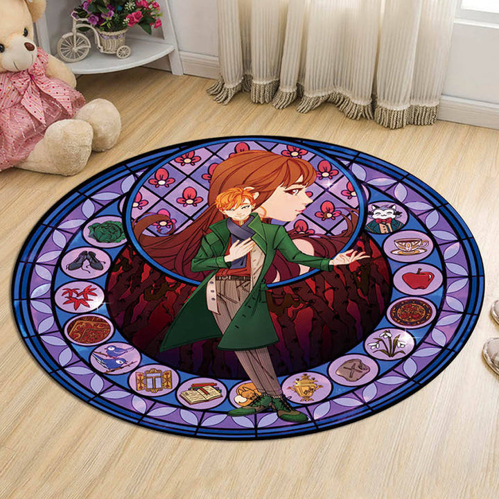 Lisslune | Unique Cartoon Character Pattern Rug Multicolor Kids Rug Polyester Animal Friendly Washable Area Rug for Kids Room
