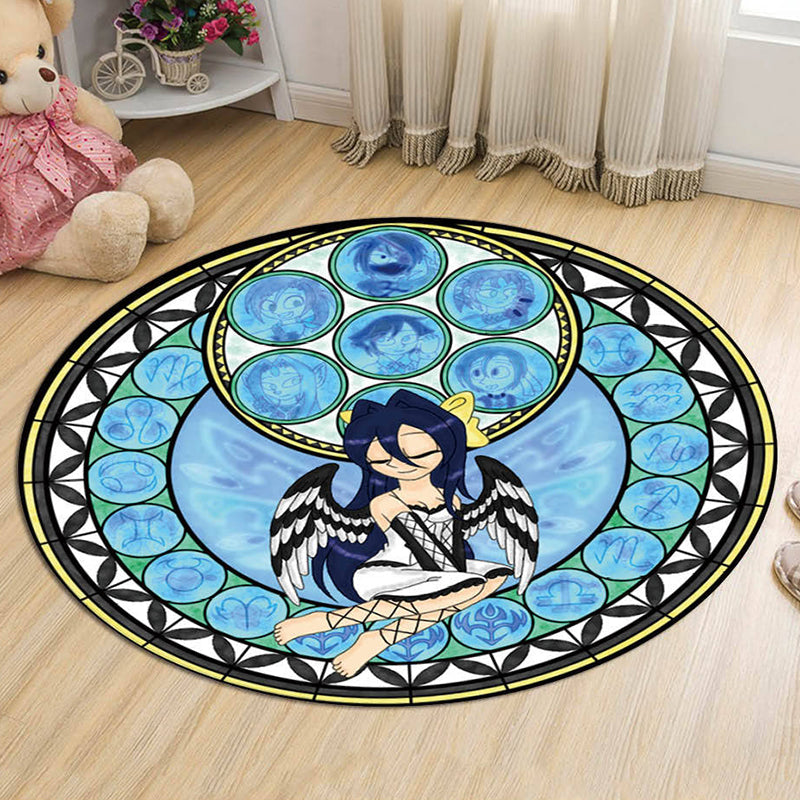 Lisslune | Unique Cartoon Character Pattern Rug Multicolor Kids Rug Polyester Animal Friendly Washable Area Rug for Kids Room