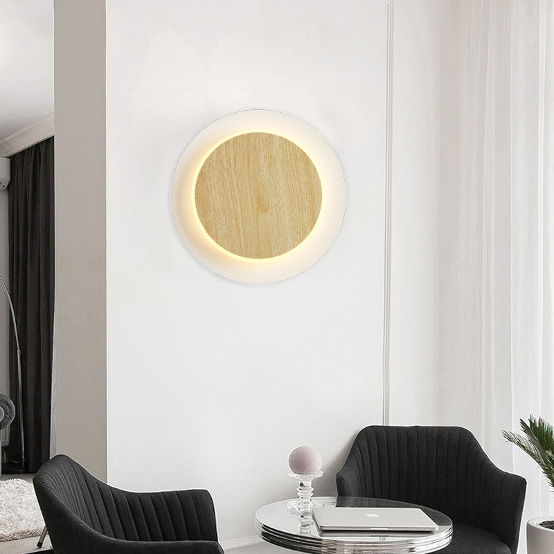 Skørter | Simple Style Slim Panel Wall Light Wood Acrylic Energy Saving Wall Lamp for Corridor Kitchen