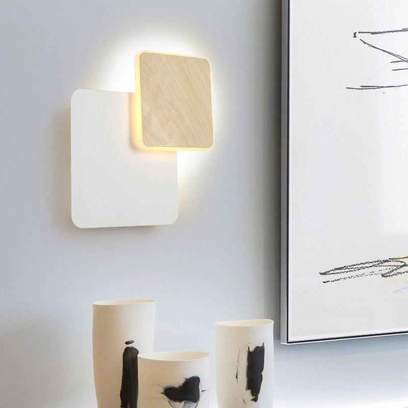 Skørter | Simple Style Slim Panel Wall Light Wood Acrylic Energy Saving Wall Lamp for Corridor Kitchen