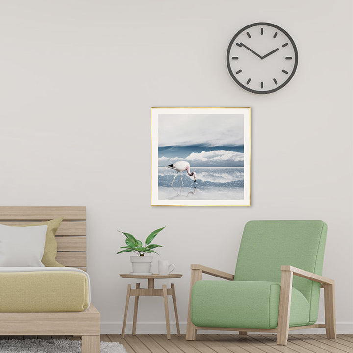 Lisslune | Lake and Flamingo Painting Tropical Style Canvas Wall Print, Multiple Sizes