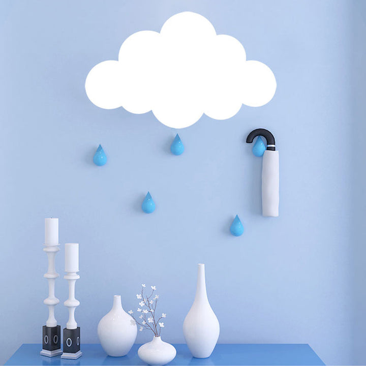 Skørter | Kids White Finish Sconces Light Cloud Shape Acrylic LED Wall Lamp for Preschool Hallway