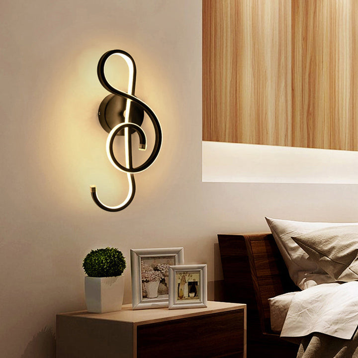 Skørter | Musical Noct Adult Bedroom Wall Lamp Metal Modern Creative Black/White Wall Lamp