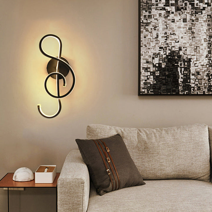 Skørter | Musical Noct Adult Bedroom Wall Lamp Metal Modern Creative Black/White Wall Lamp