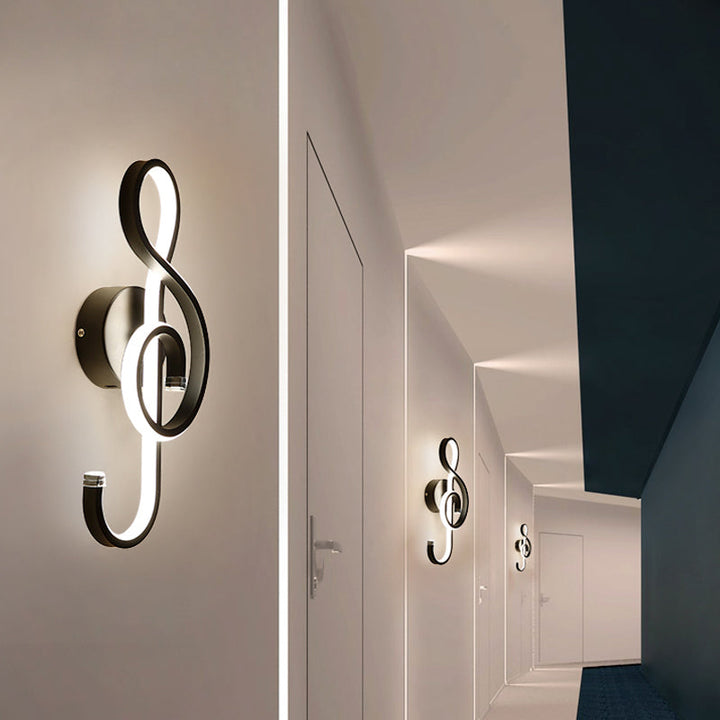 Skørter | Musical Noct Adult Bedroom Wall Lamp Metal Modern Creative Black/White Wall Lamp