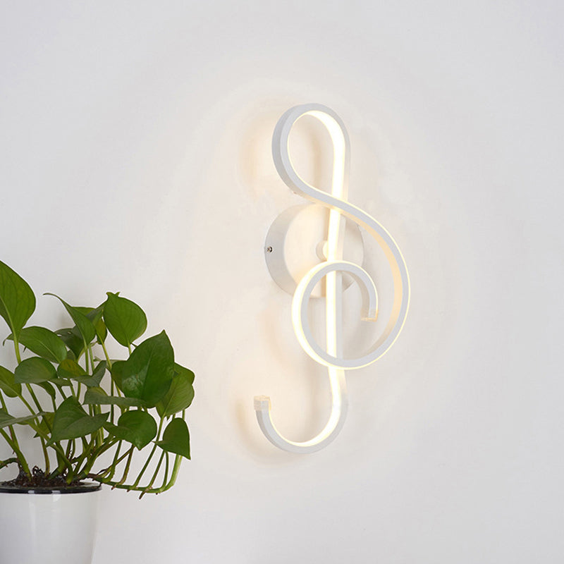 Skørter | Musical Noct Adult Bedroom Wall Lamp Metal Modern Creative Black/White Wall Lamp
