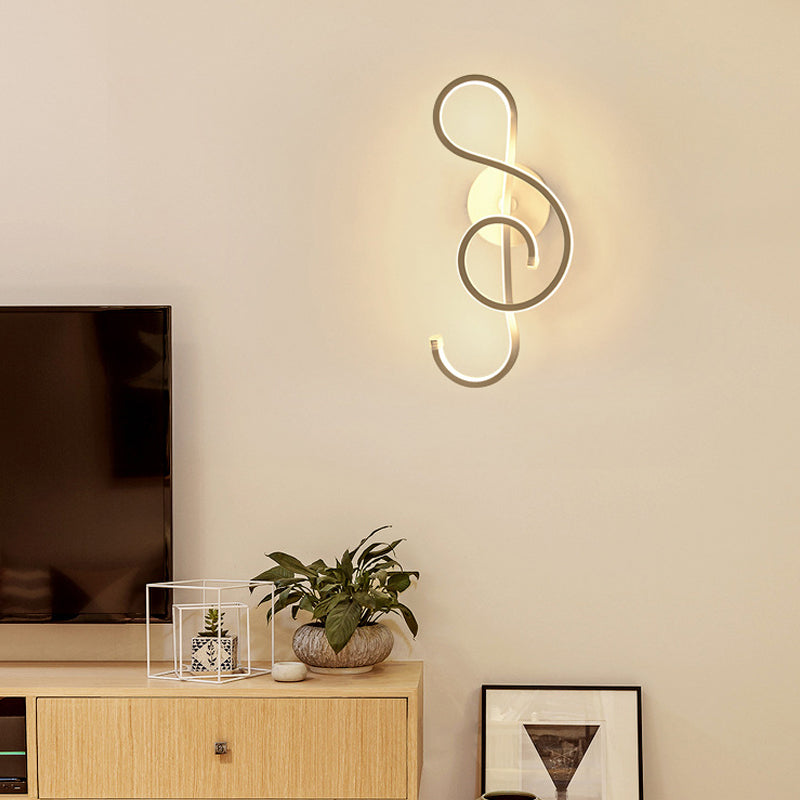 Skørter | Musical Noct Adult Bedroom Wall Lamp Metal Modern Creative Black/White Wall Lamp