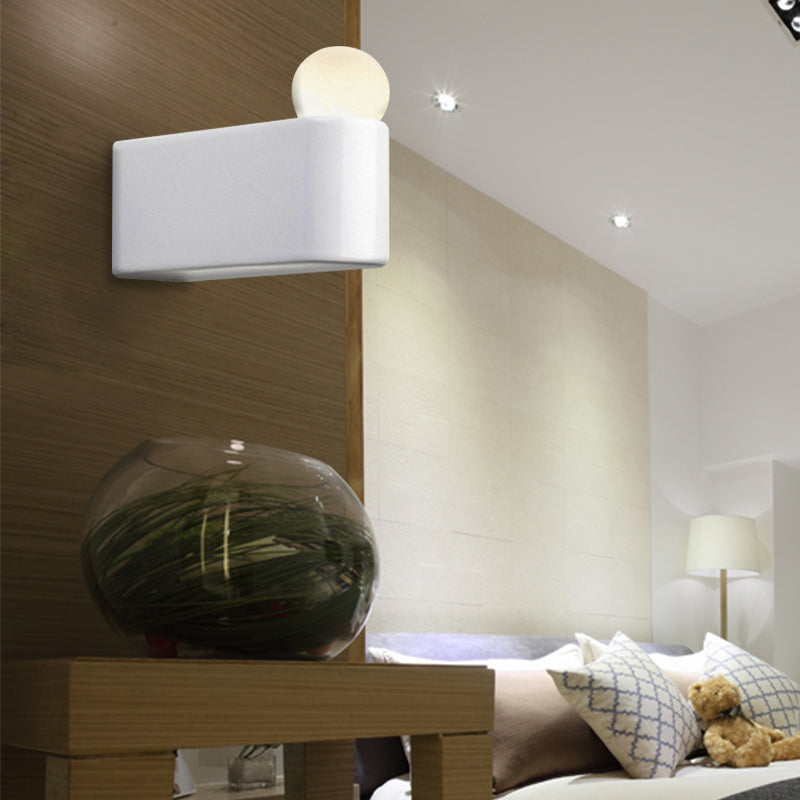 Skørter | White Ball Wall Lighting Modernist LED Milk Glass Wall Lamp with Small/Medium/Large Size in White/Warm Light
