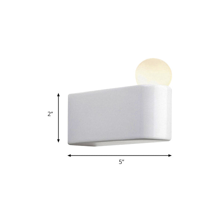 Skørter | White Ball Wall Lighting Modernist LED Milk Glass Wall Lamp with Small/Medium/Large Size in White/Warm Light