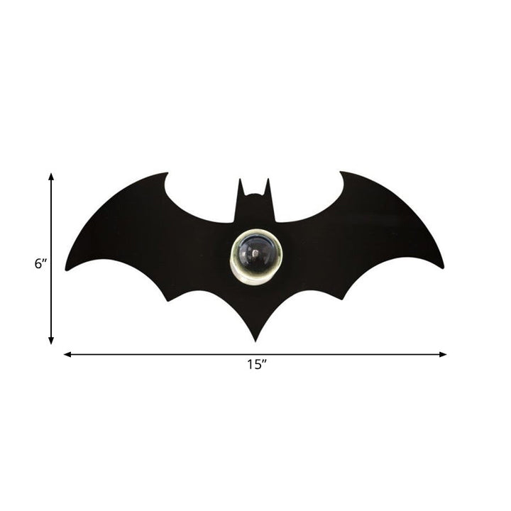 Skørter | Metal Small Bat Wall Lamp 1 Head Modern Creative Sconce Lamp in Black for Boys Bedroom