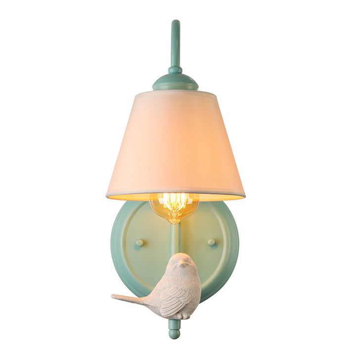 Skørter | Tapered Shade Wall Lamp with Pigeon Deco 1 Main Material Modern Style Wall Lamp