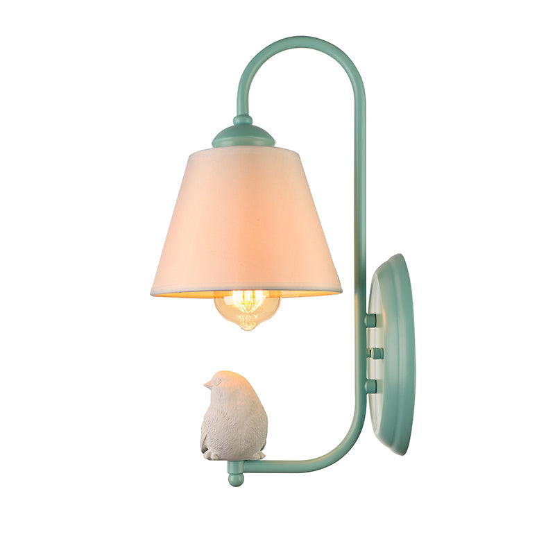 Skørter | Tapered Shade Wall Lamp with Pigeon Deco 1 Main Material Modern Style Wall Lamp