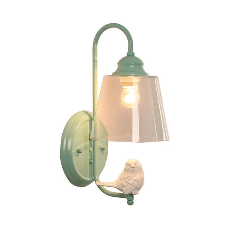 Skørter | Tapered Shade Wall Lamp with Pigeon Deco 1 Main Material Modern Style Wall Lamp