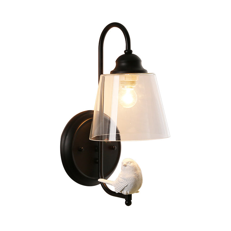 Skørter | Tapered Shade Wall Lamp with Pigeon Deco 1 Main Material Modern Style Wall Lamp