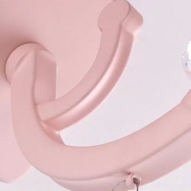 Skørter | Fabric pleated cone light with clear crystal for the girl's room children's wall lamp in pink version