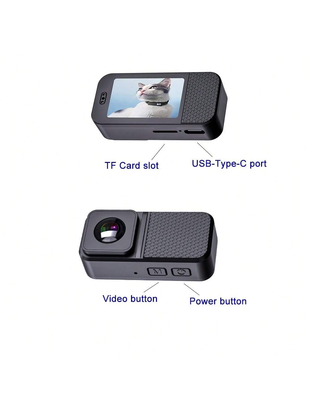 Lisslune | Portable 160° Pet Camera for Cats & Dogs with 1080P HD Video – 32GB