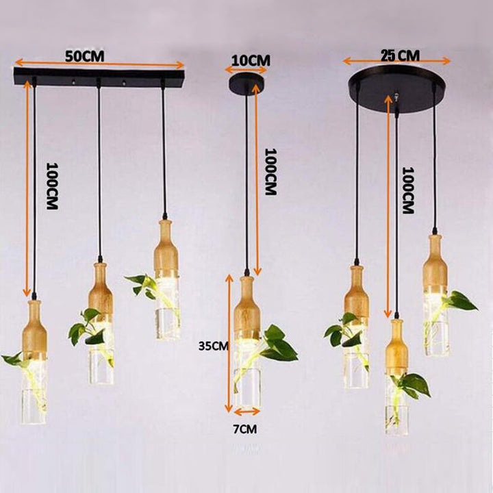 Lisslune | Wooden Modern LED Plant Pendant Lights