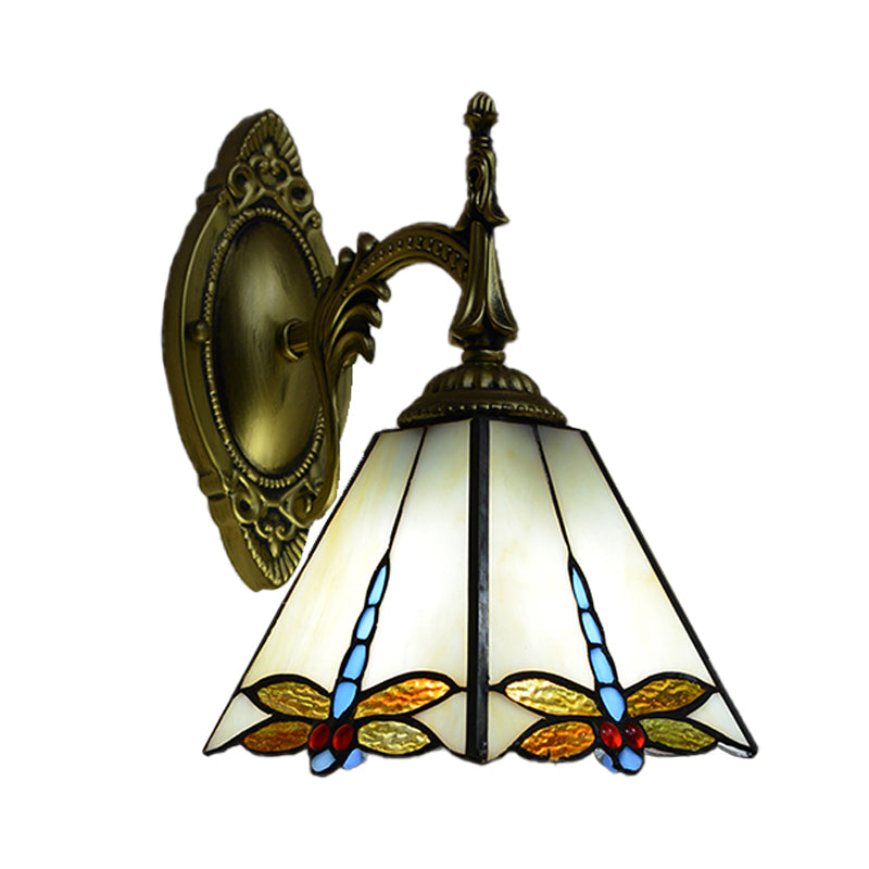 Lisslune | Lodge Dragonfly Wall Lantern Lighting Tempered Glass 1 Light Decorative Wall Lamp