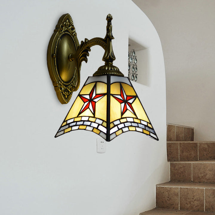 Lisslune | 1 Light Wall Lighting Joined Glass Handmade Mission Wall Lamp for Hallway