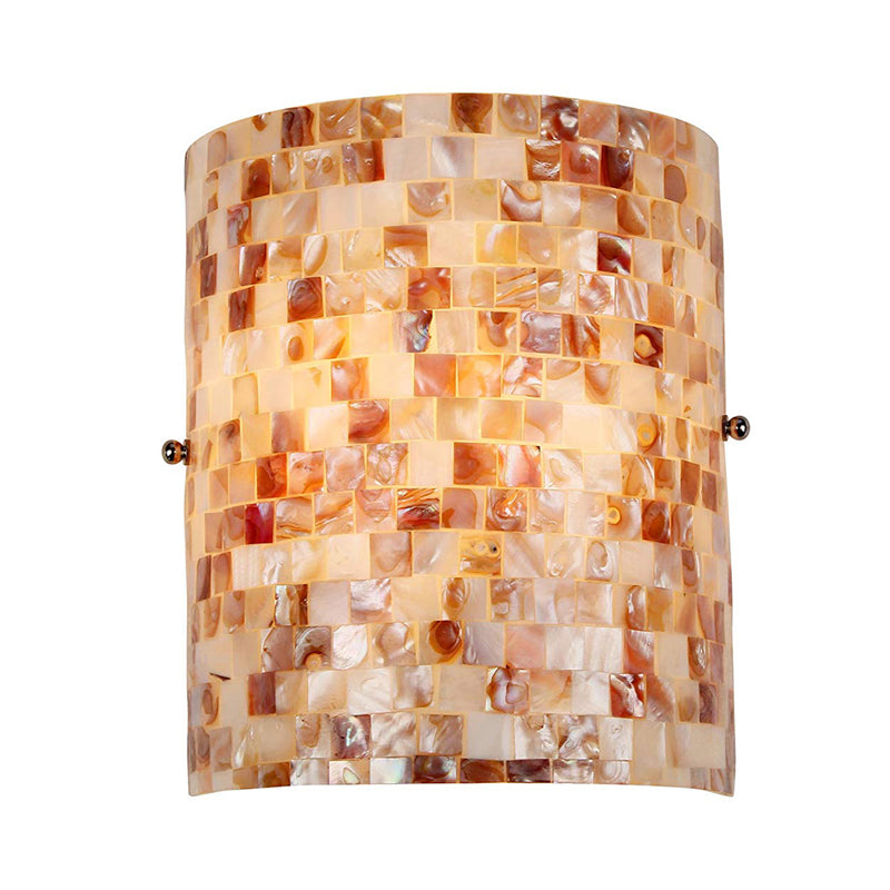 Lisslune | Shell Wall Mount Lighting Rustic Loft 1 Lamp Wall Lamp Light in Beige for Living Room