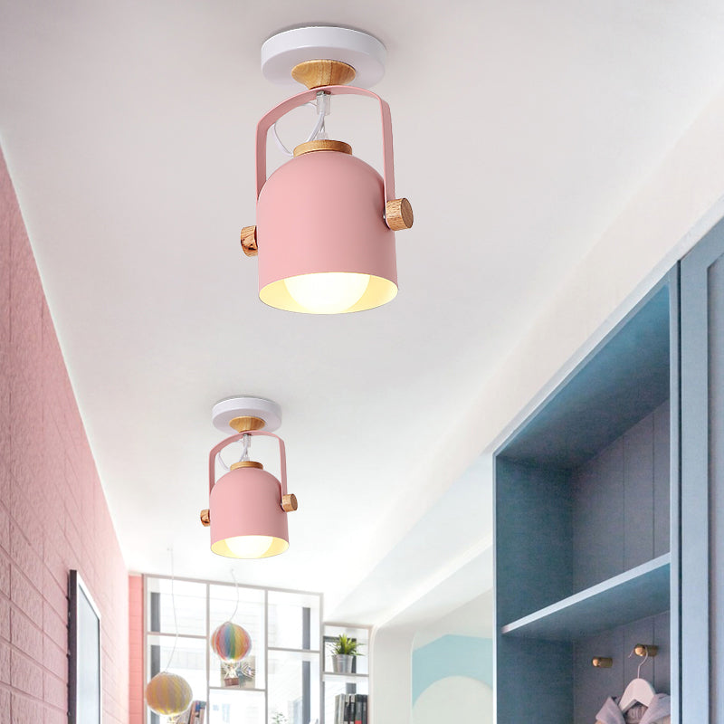 Skørter | Rotatable hallway dome ceiling light metal one bulb macaron loft pastel color ceiling light