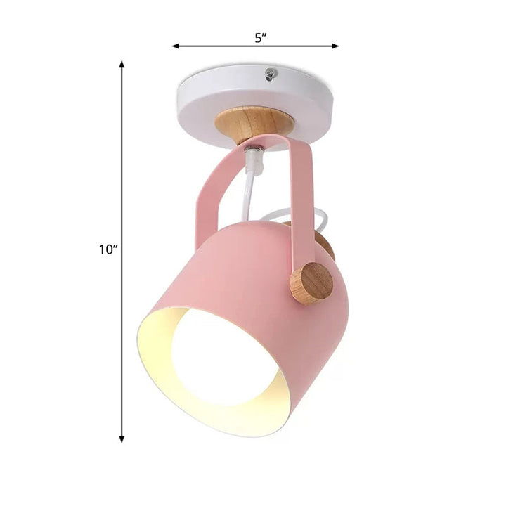 Skørter | Rotatable hallway dome ceiling light metal one bulb macaron loft pastel color ceiling light