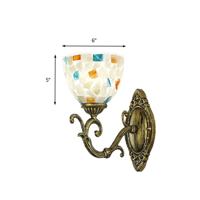 Lisslune | Wall-mounted light with shade Tiffany style 1 light wall lighting in antique brass