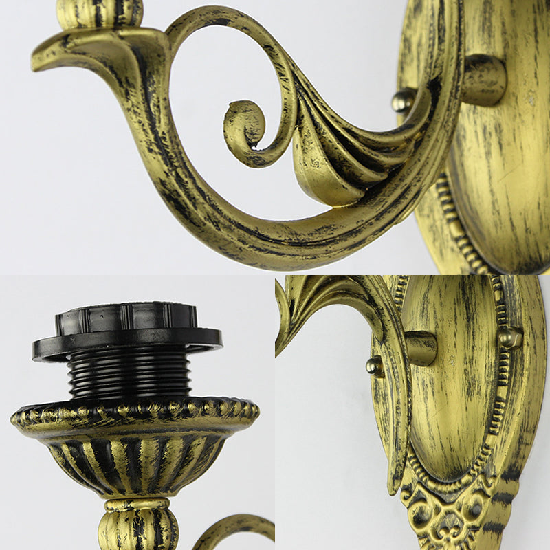 Lisslune | Wall-mounted light with shade Tiffany style 1 light wall lighting in antique brass