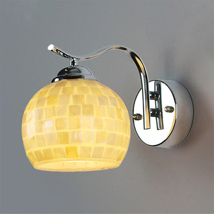 Lisslune | 1 Head Hall Wall Lamp Tiffany Beige/Beige-Red Wall Light with Globe Bowl Shade