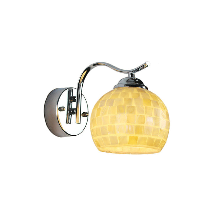 Lisslune | 1 Head Hall Wall Lamp Tiffany Beige/Beige-Red Wall Light with Globe Bowl Shade