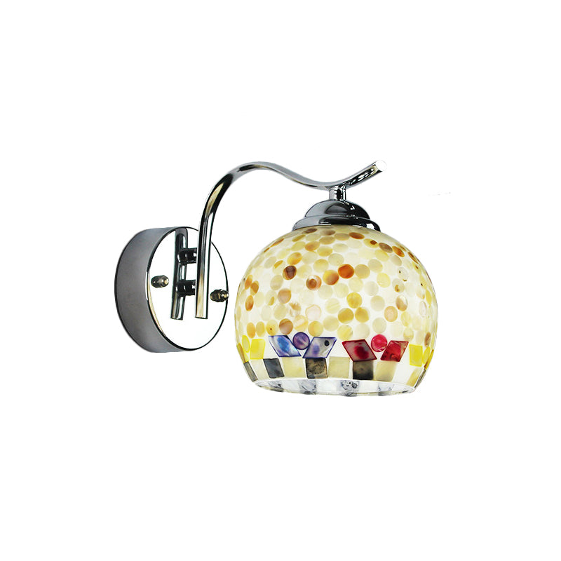 Lisslune | 1 Head Hall Wall Lamp Tiffany Beige/Beige-Red Wall Light with Globe Bowl Shade