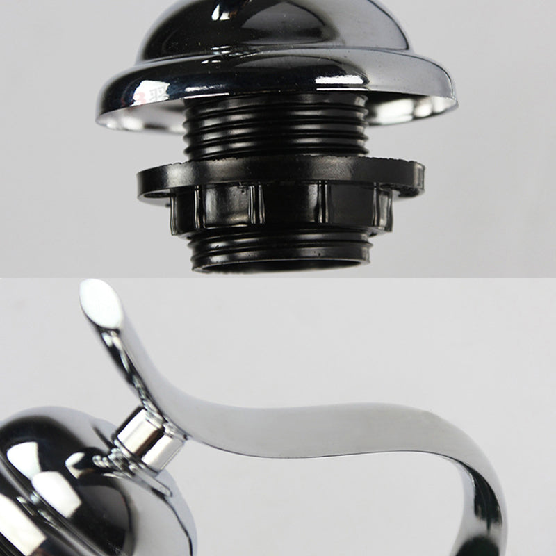 Lisslune | Bowl Wall Lamp Fixture Tiffany Braided Shell 1 Head Chrome Wall Light with Curved Arm