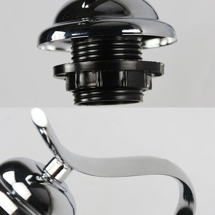 Lisslune | Bowl Wall Lamp Fixture Tiffany Braided Shell 1 Head Chrome Wall Light with Curved Arm