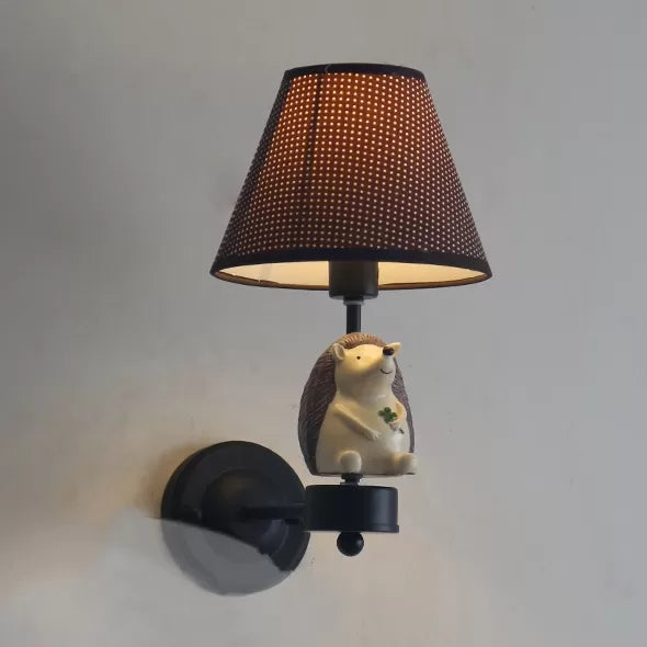 Skørter | Cute Animal Wall Lamp with Tapse Shade Wood 1 Head Wall Lamp for Hall Entrance
