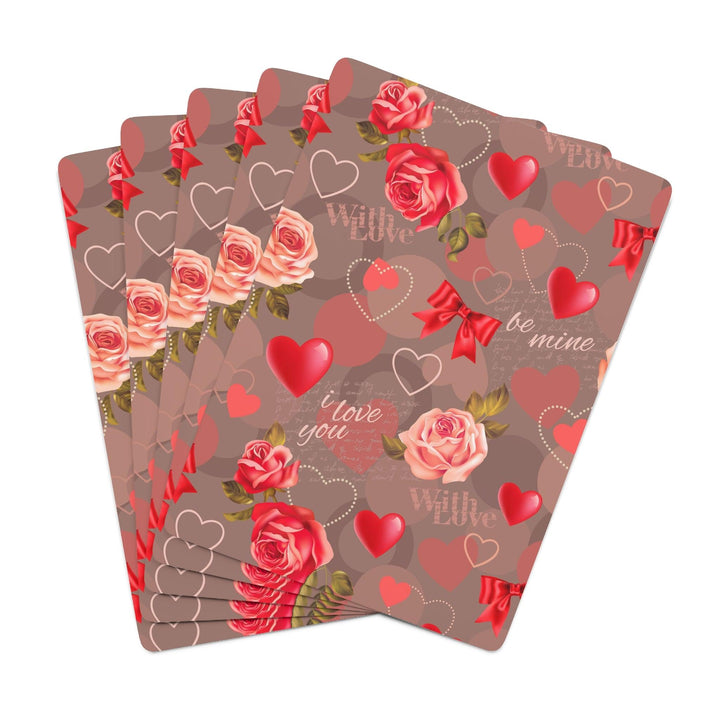 Lisslune | Valentine's Red Heart Peekaboo Playing Cards - Enhance Your Game Nights