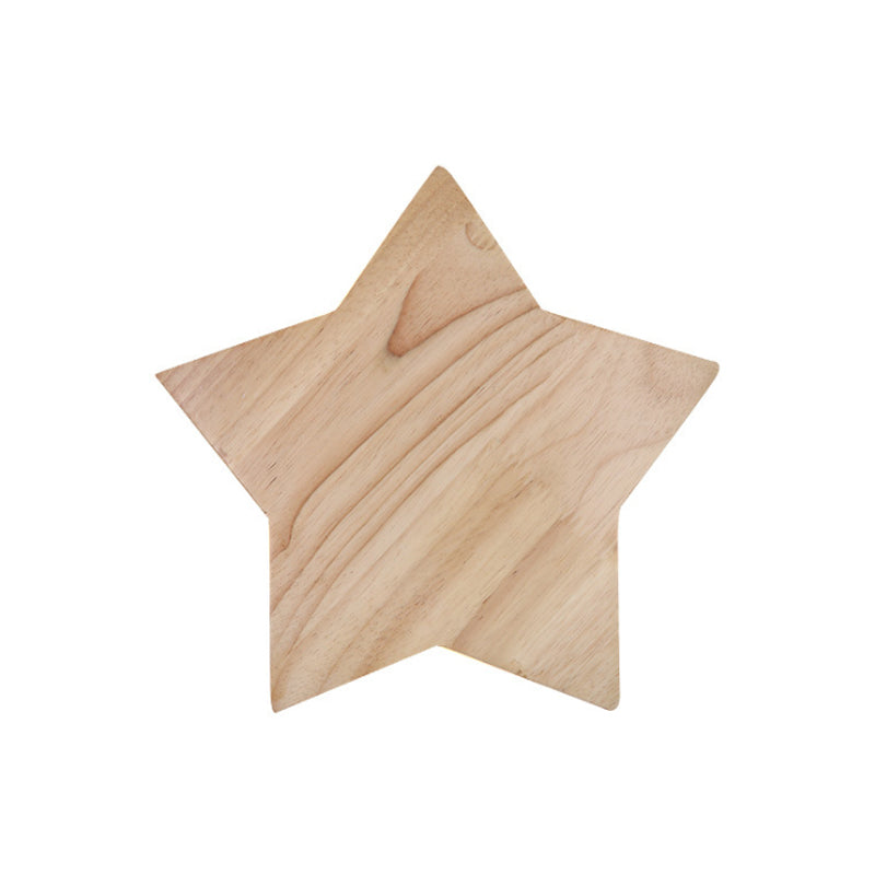 Skørter | Holzstern Wall Lamp Modern Nordic Wall Light in Beige for Children's Room Hallway