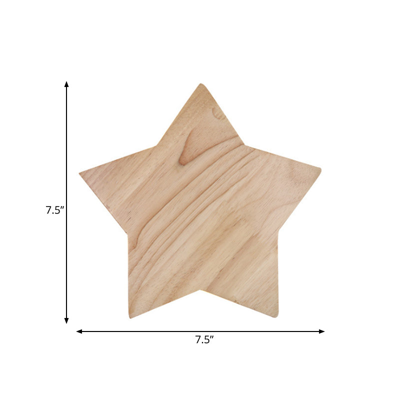 Skørter | Holzstern Wall Lamp Modern Nordic Wall Light in Beige for Children's Room Hallway