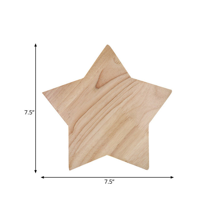 Skørter | Holzstern Wall Lamp Modern Nordic Wall Light in Beige for Children's Room Hallway