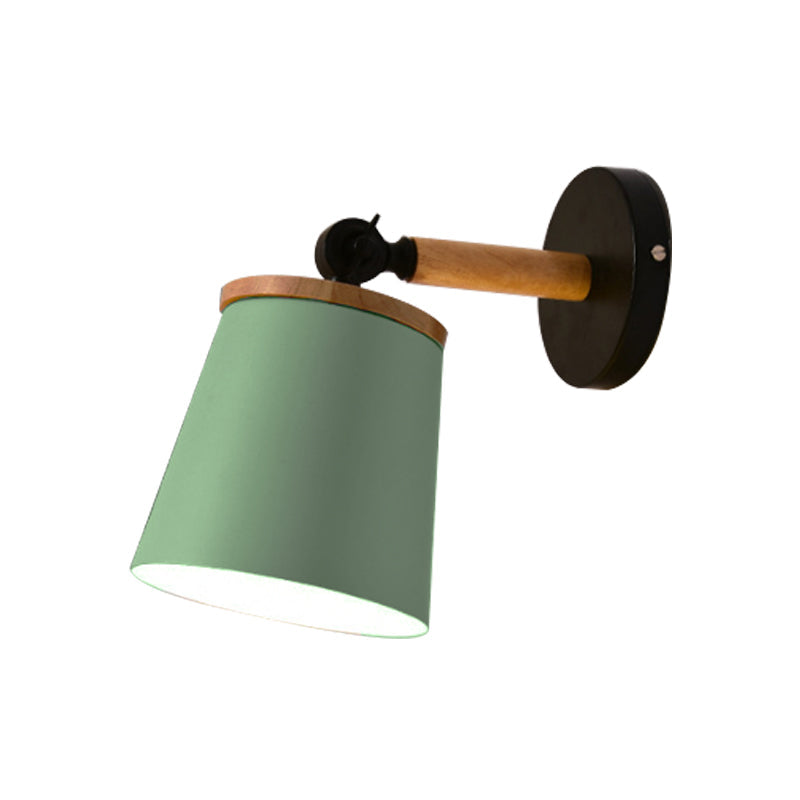 Skørter | Single Light Trapeze Wall Lamp Rotatable Macaron Loft Metal Wall Lamp for Nightstand