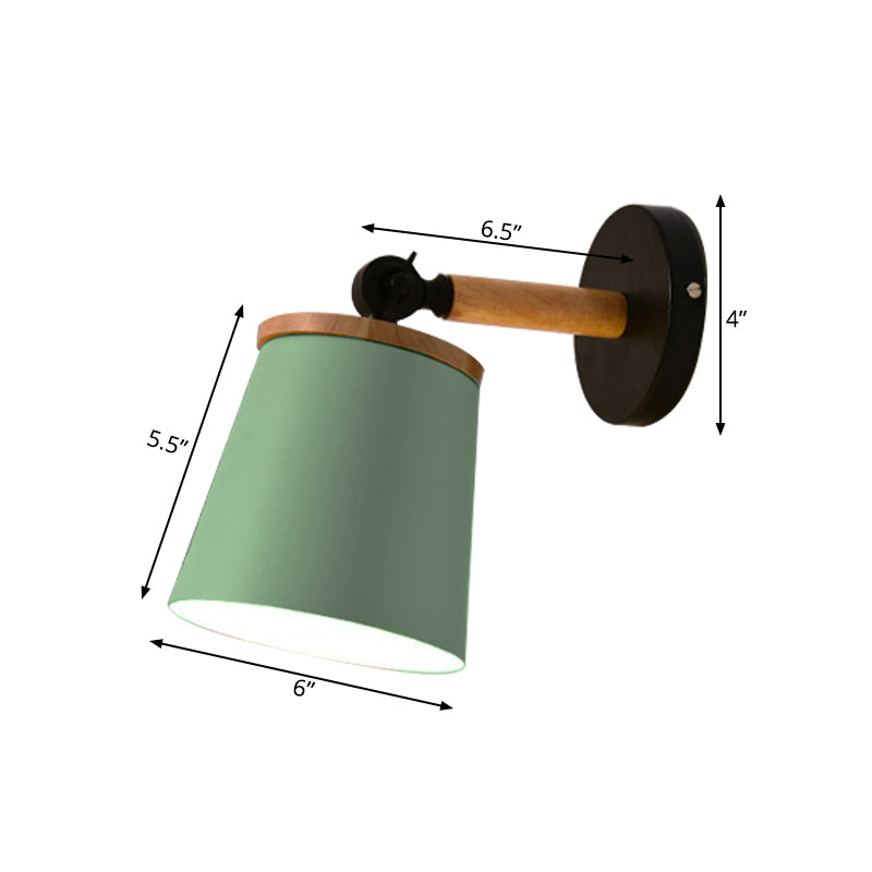 Skørter | Single Light Trapeze Wall Lamp Rotatable Macaron Loft Metal Wall Lamp for Nightstand
