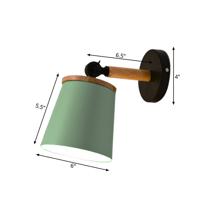 Skørter | Single Light Trapeze Wall Lamp Rotatable Macaron Loft Metal Wall Lamp for Nightstand