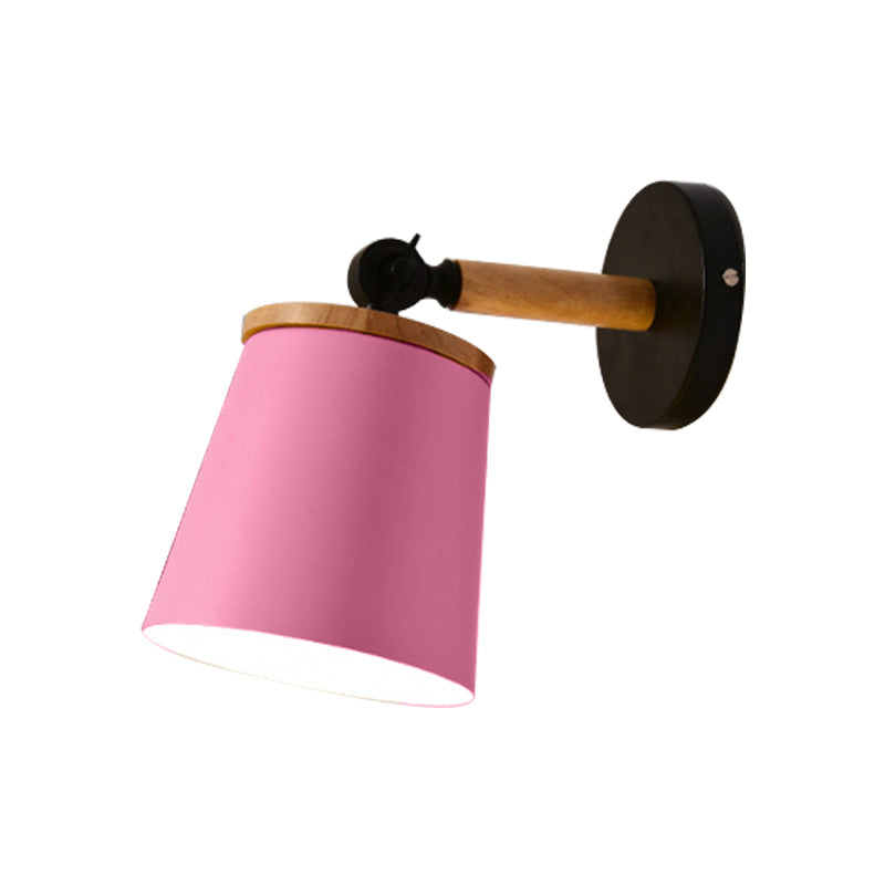 Skørter | Single Light Trapeze Wall Lamp Rotatable Macaron Loft Metal Wall Lamp for Nightstand